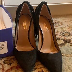 Aquazzura Suede Shoe with Fringe Heel